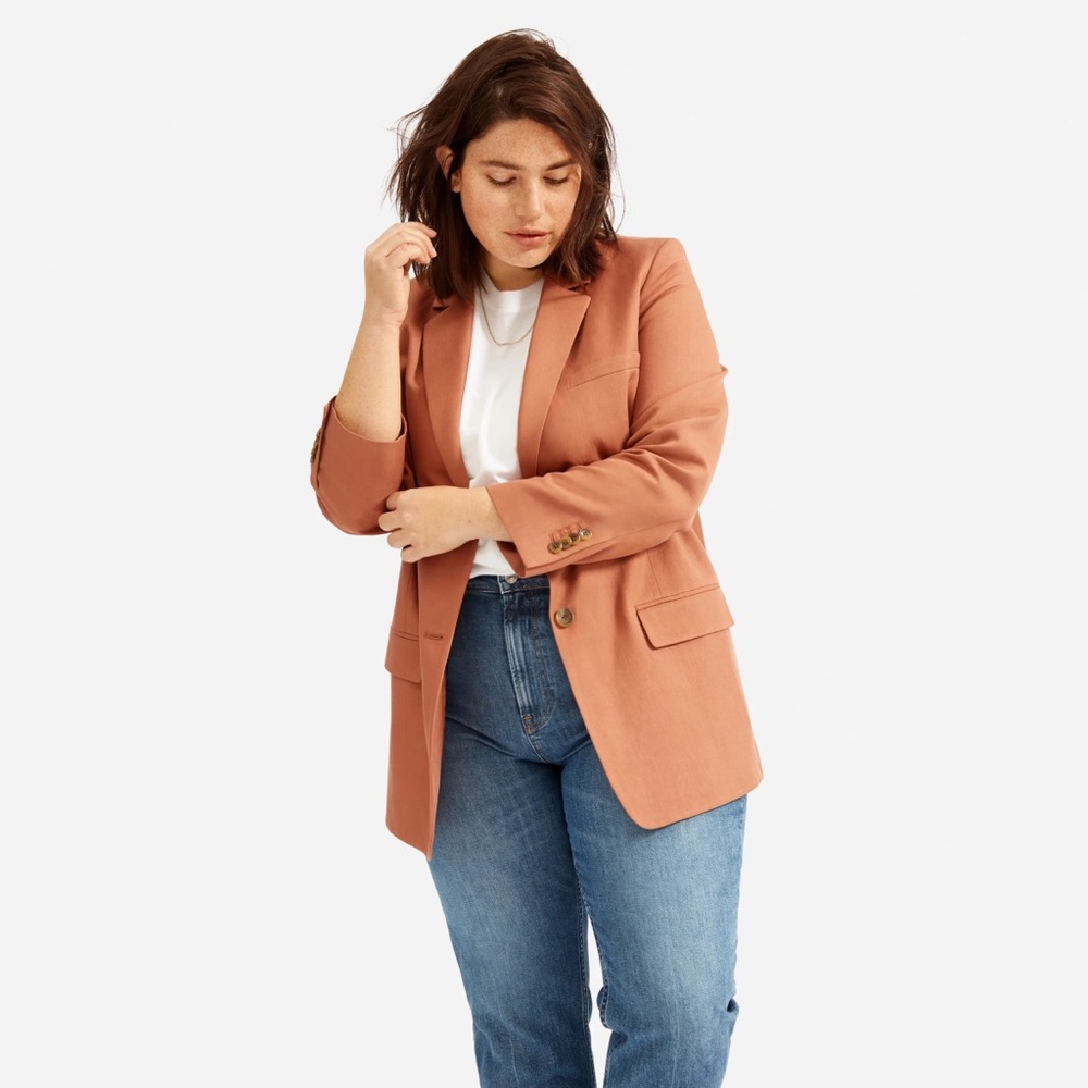 Everlane Cotton Linen Blazer size 0 in Soft Rust